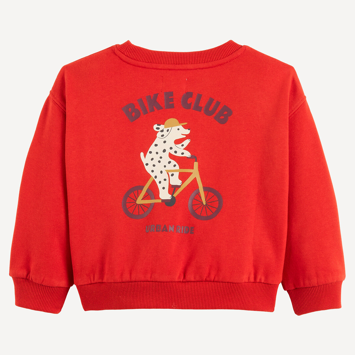 Sweat col rond à message, en molleton rouge, LA REDOUTE COLLECTIONS