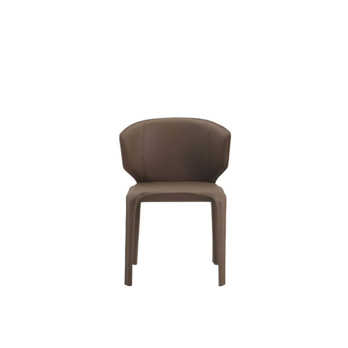 Chaise en simili à dossier courbe (lot de 2) CORTINA marron, PIER IMPORT