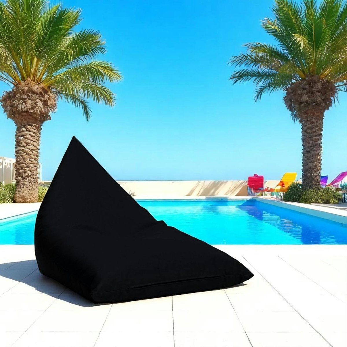 Pouf berlingot pour jardin et terrasse ARTA noir, PIER IMPORT