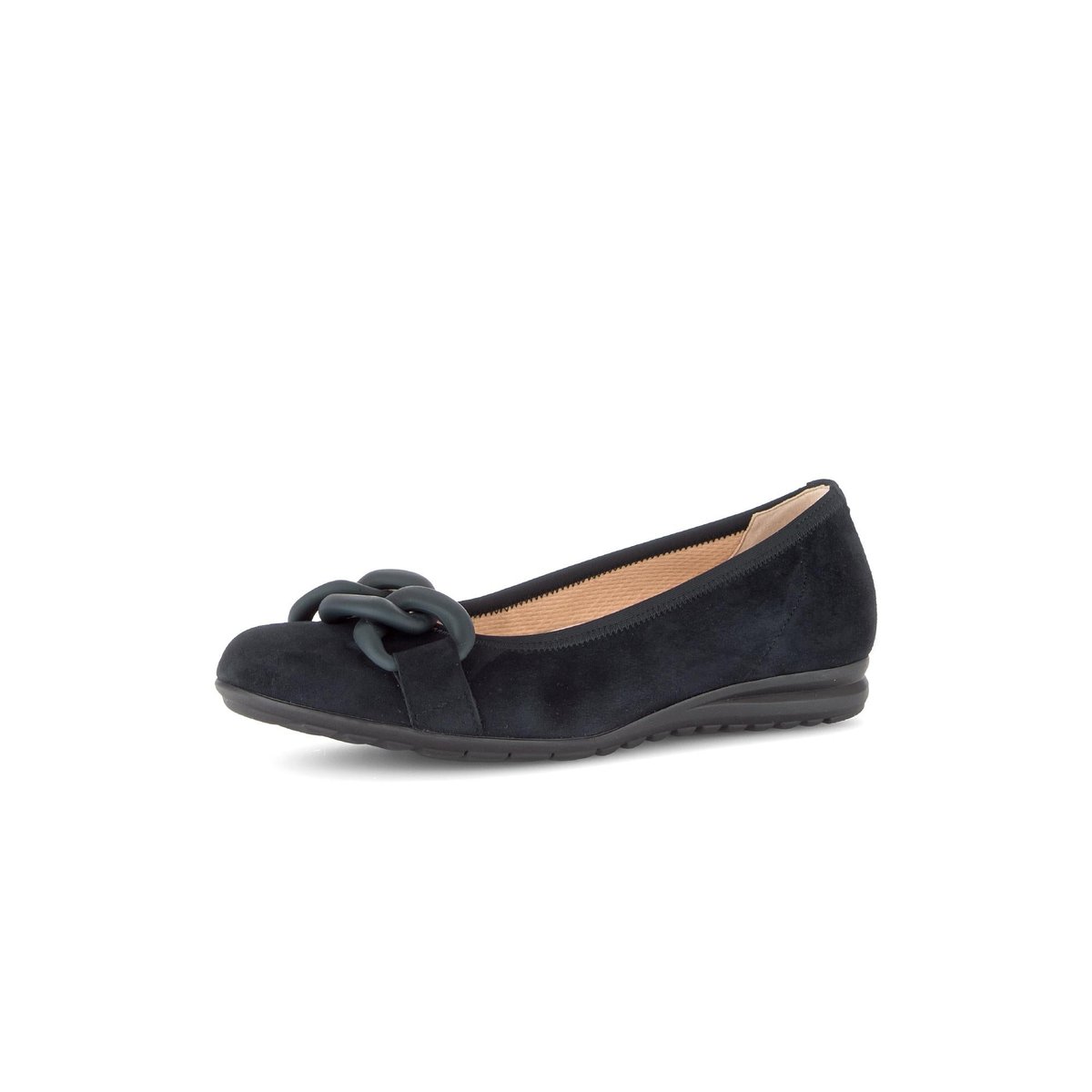 Ballerines en cuir à talon compensé bleu, GABOR