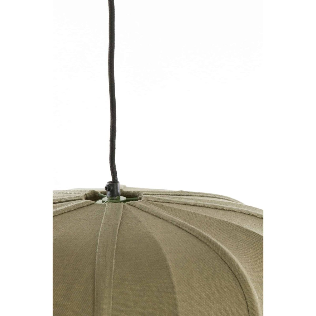 Lampe Suspendue Textiles ZUBEDO vert olive, LIGHT & LIVING 