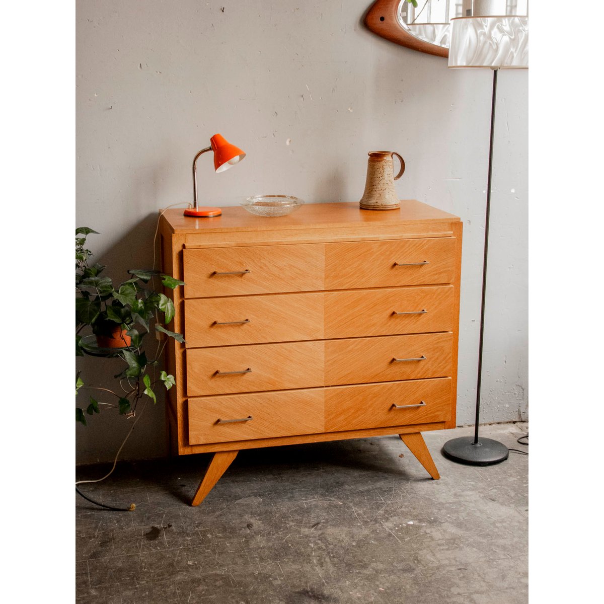 Commode en bois clair style scandinave Olga N°461 - Bon état bois clair, DEBONGOUT