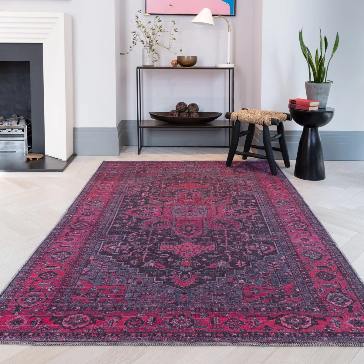 Tapis salon et chambre style orient ALYA rouge, NOVATREND