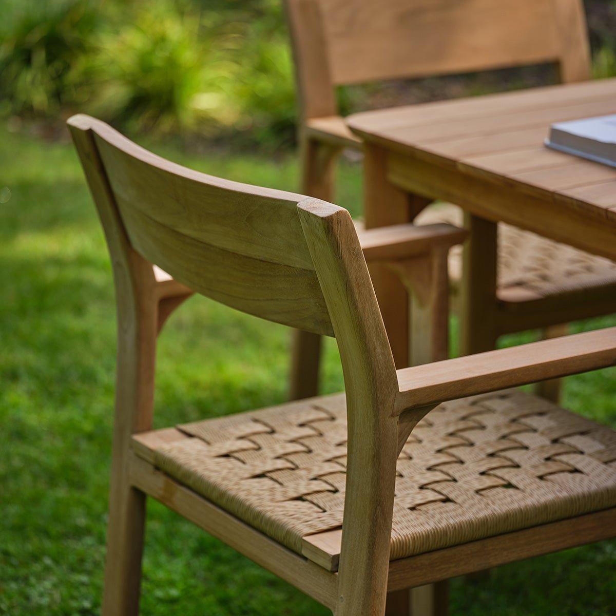 Salon de jardin en teck et rotin 4 personnes  PIANA naturel, BERAH GETAH