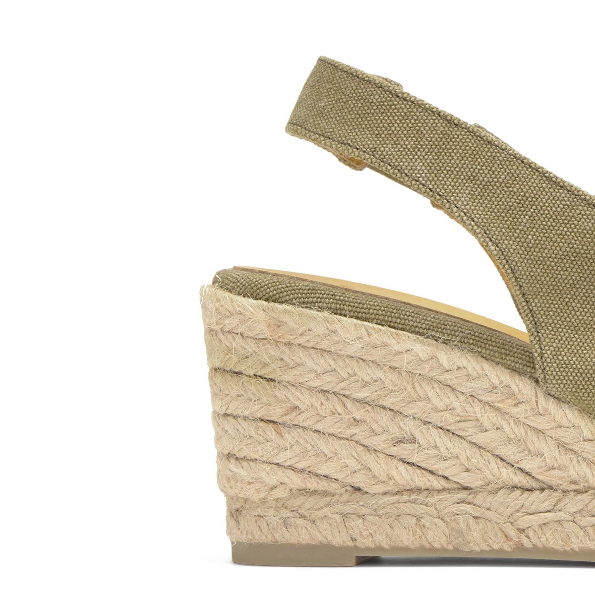 Espadrilles compensées en coton organique DIANNA PLATFORM vert olive, CASTANER