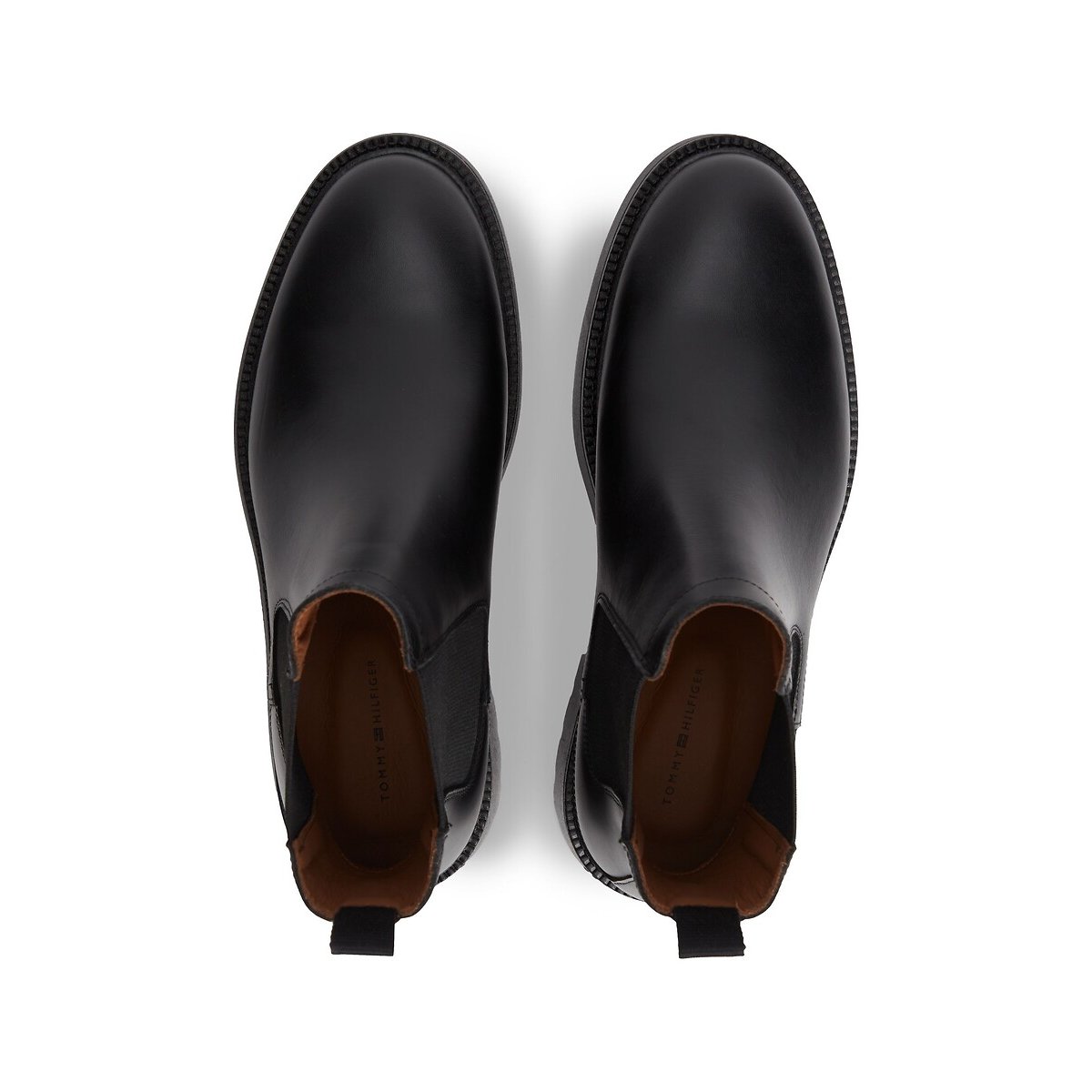 Bottines chelsea en cuir noir, TOMMY HILFIGER