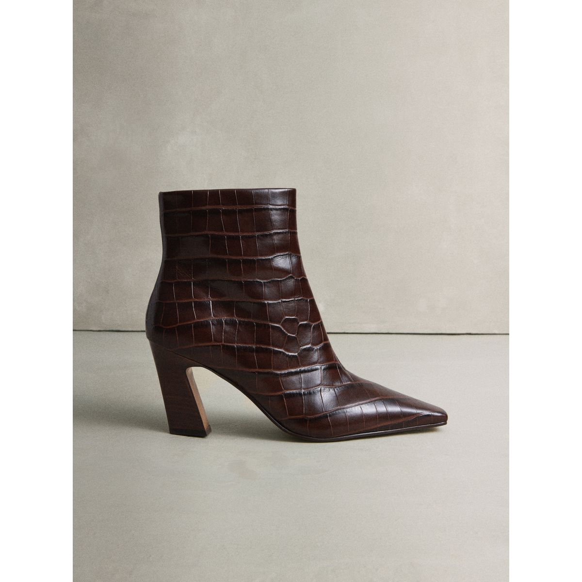 Bottines plates à bout ciselé n. premium cuir imprimé serpent, NEXT