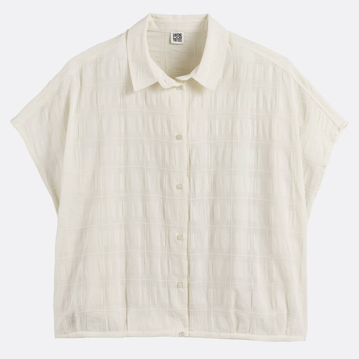 Chemise ample manches courtes ecru, LA REDOUTE COLLECTIONS