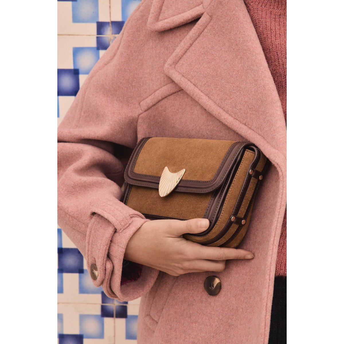 Sac en cuir LEONARD MINI beige, Maison 123