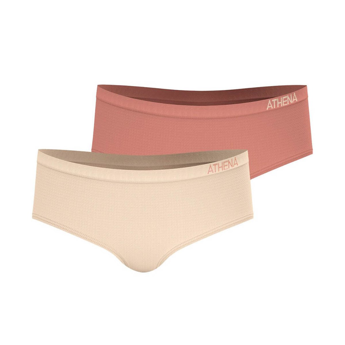 Lot de 2 boxers sans couture rose + beige, ATHENA