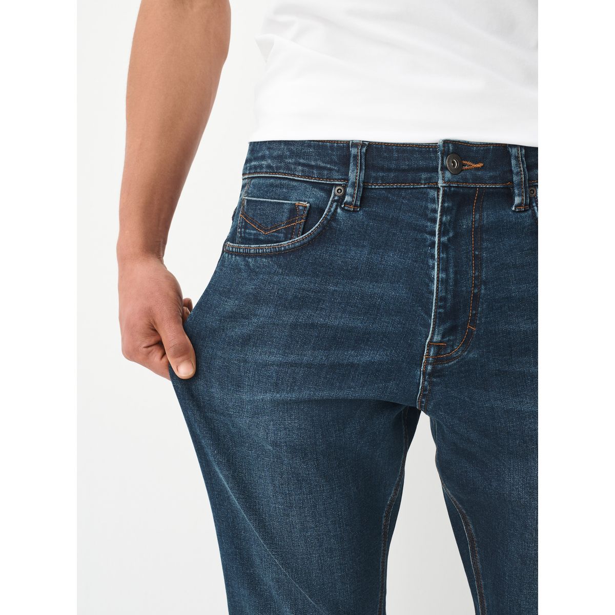 Jean motionflex avec taille élastique bleu moyen, NEXT