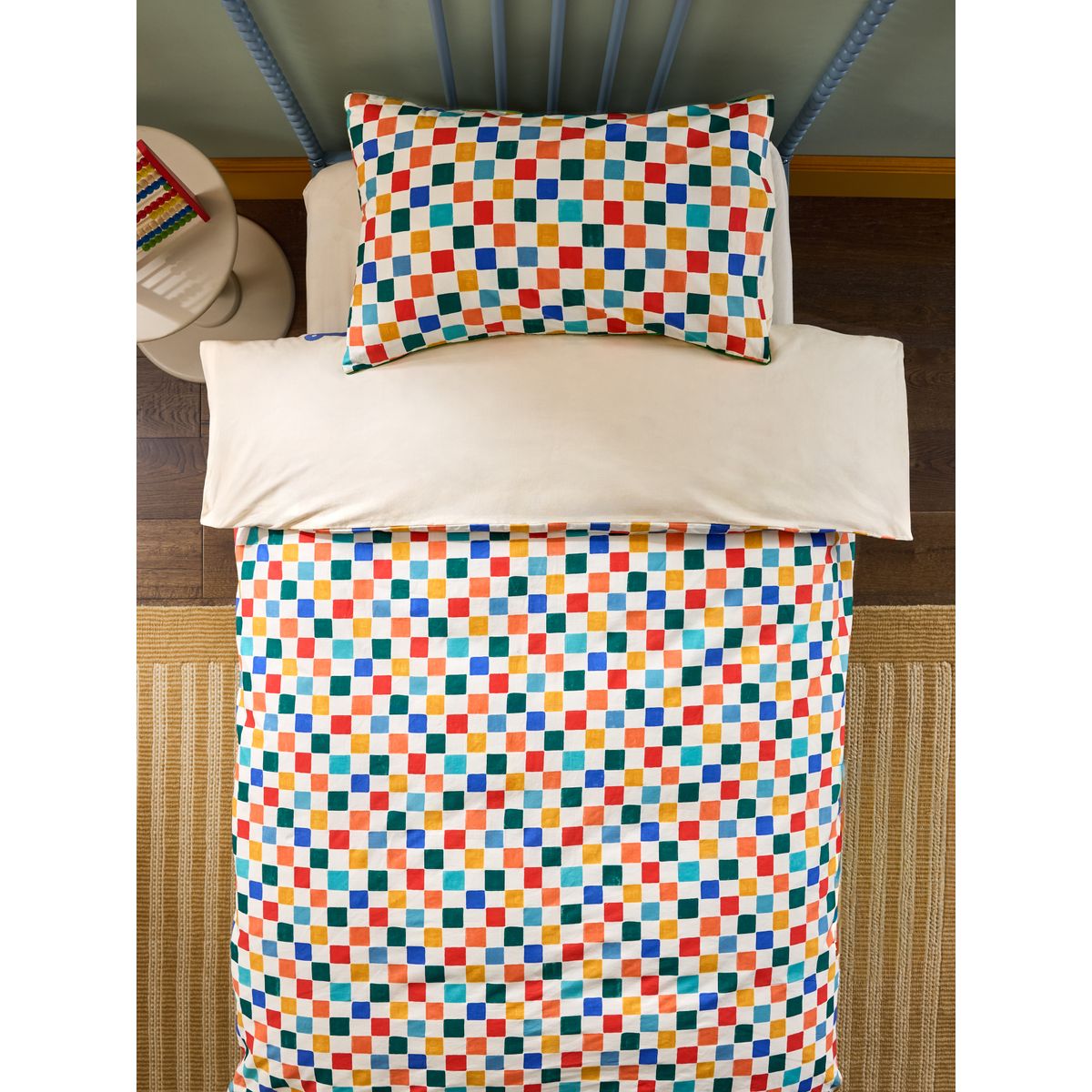 Housse de couette et taie d’oreiller en coton alphabet lumineux, NEXT