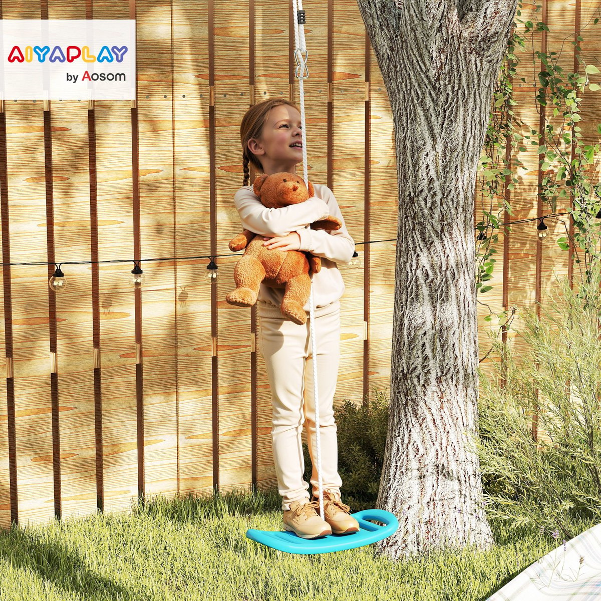 Balançoire pour enfants Plastique Bleu bleu, AIYAPLAY