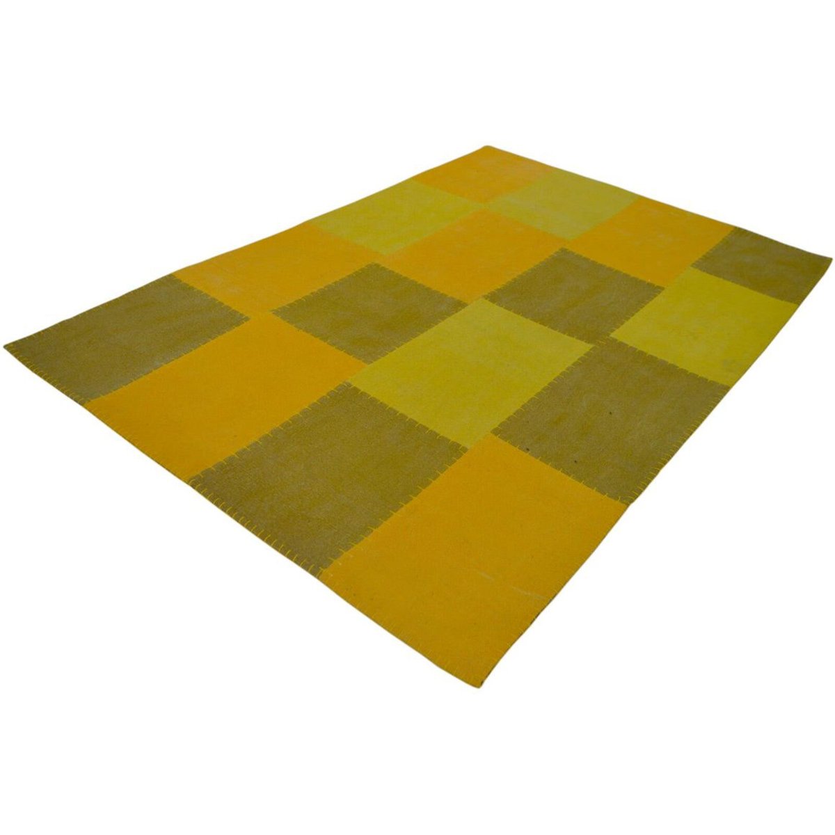 Tapis en coton fait main, LYRICAL multicolore, jaune, ARTE ESPINA