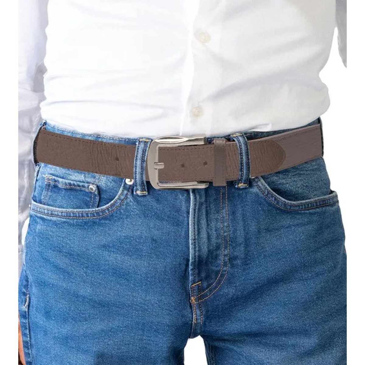 Ceinture avec large boucle HARRISON marron, DUKE