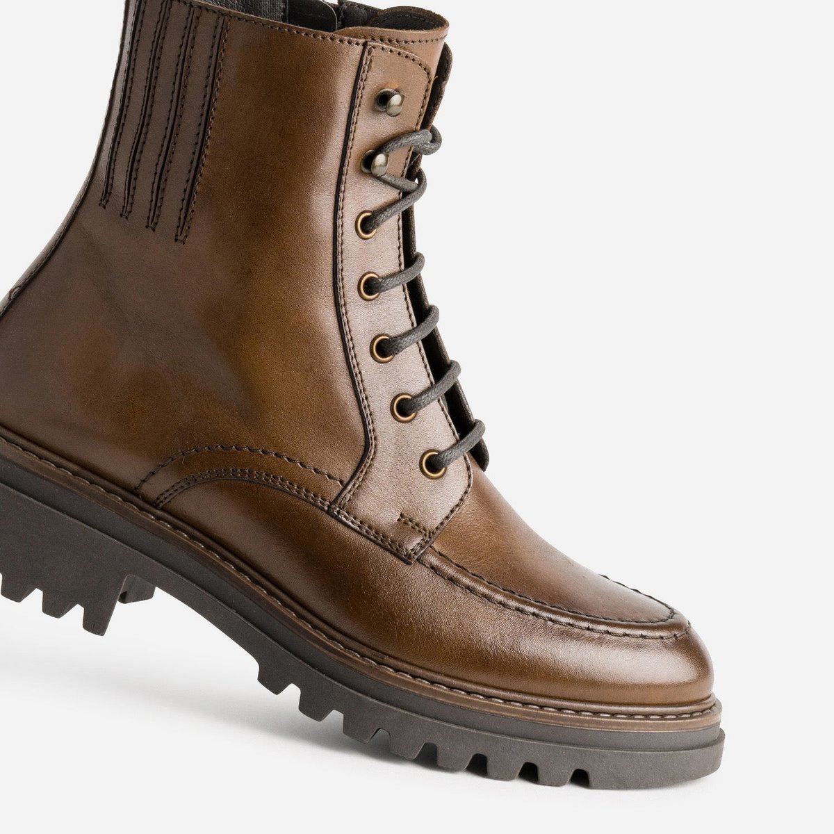 Boots en cuir LETIE cognac, TEXTO
