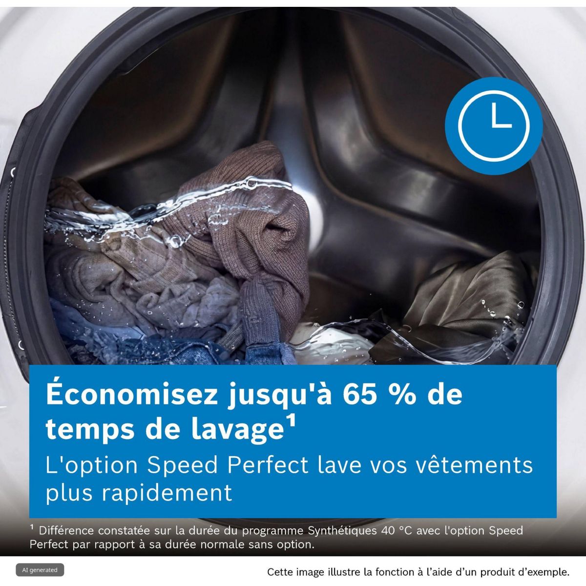 Lave linge hublot WAN2827QFR - 8 kg - 1400 tr/min - Classe A - Moteur induction couleur unique, BOSCH