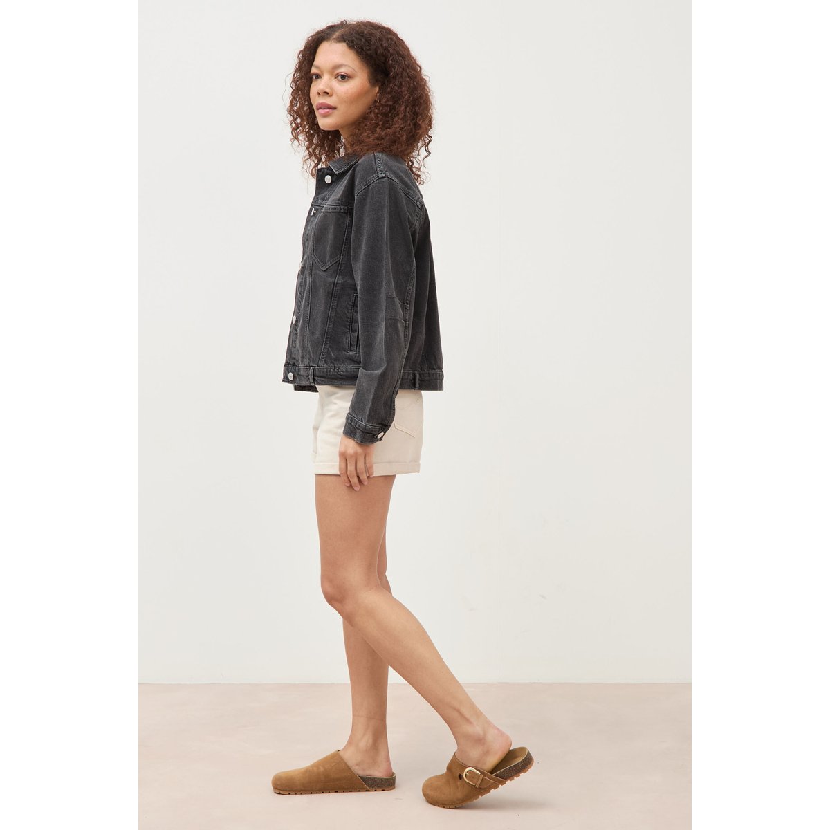 Veste oversize en jean denim gris, BONOBO
