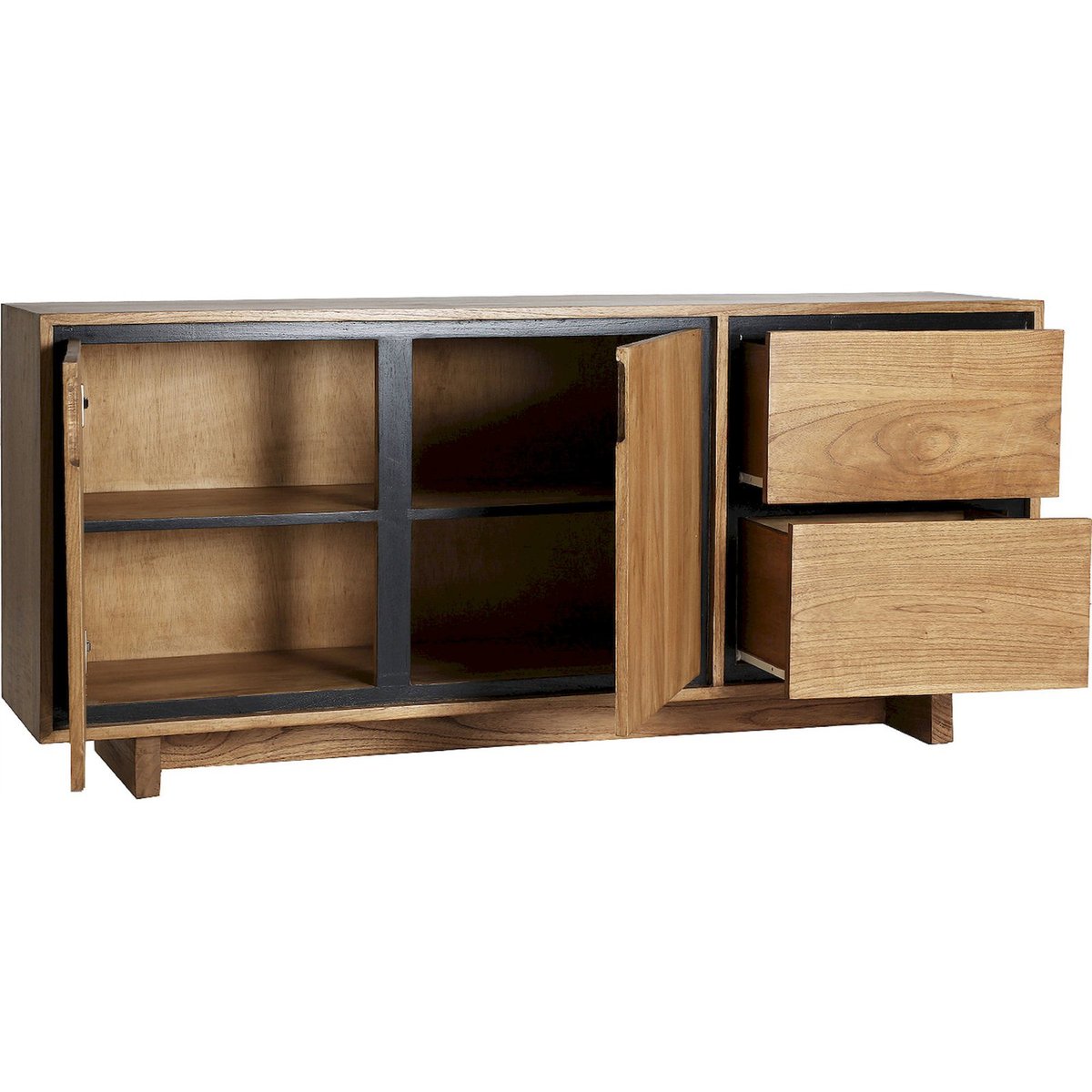 Buffet scandinave en bois mindi, Style épuré chêne clair naturel, RECOLLECTION