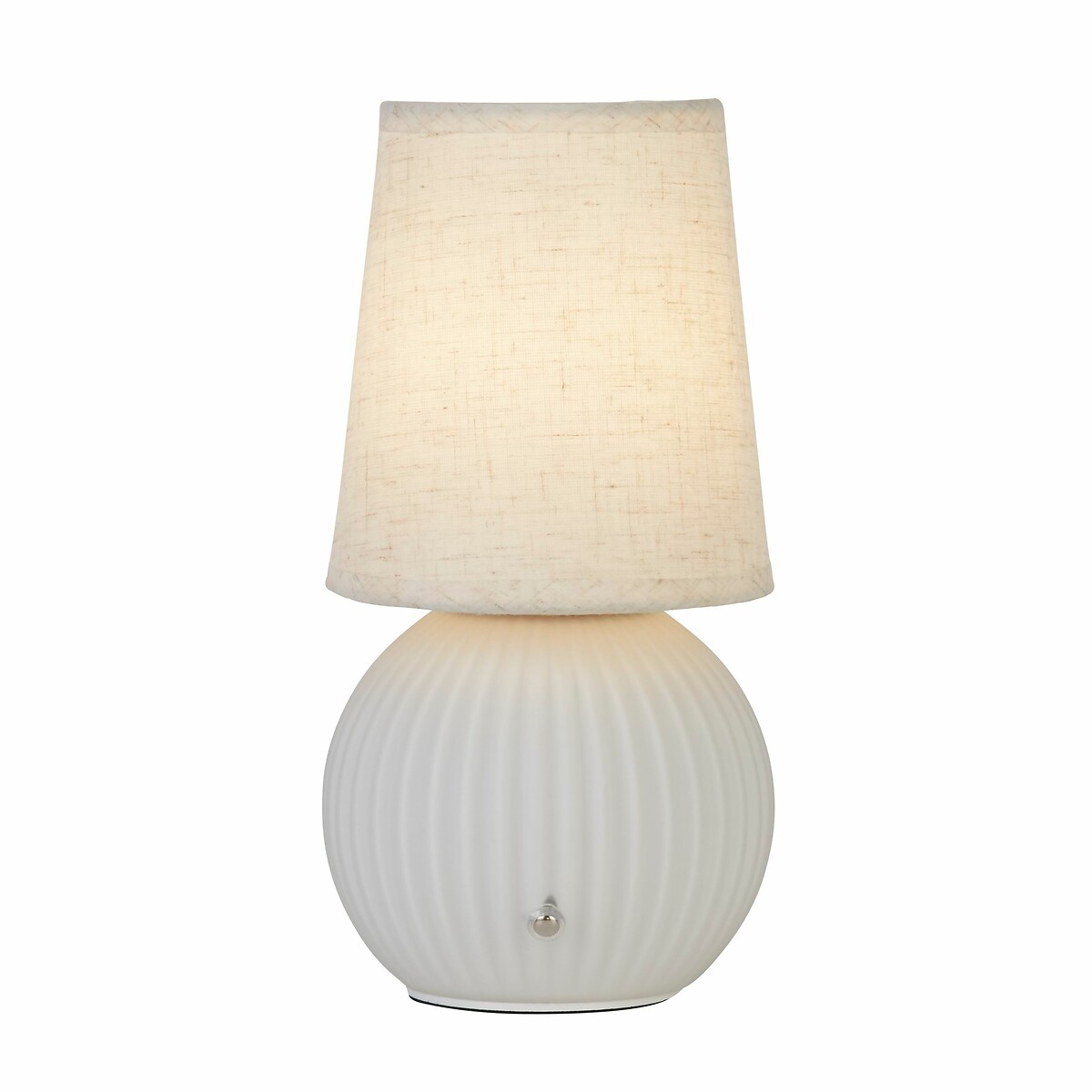 Aurora Rechargeable Ribbed Glass Table Lamp white, SO'HOME