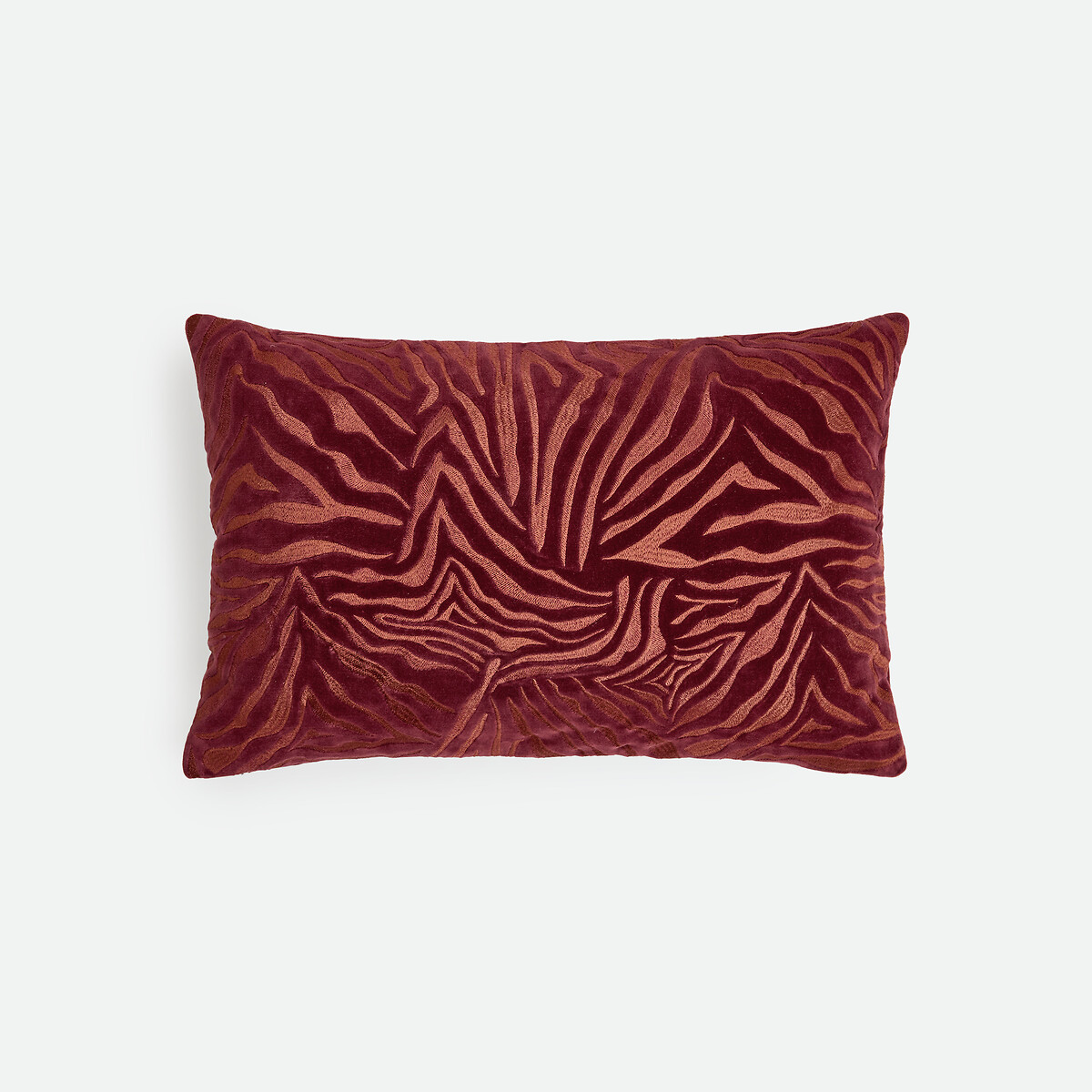 Geri Embroidered Cotton Rectangular Cushion Cover burgundy, LA REDOUTE INTERIEURS