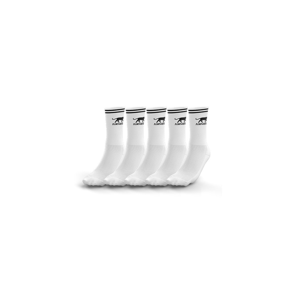 Lot De 5 Chaussettes Hautes blanc/noir, AIRNESS