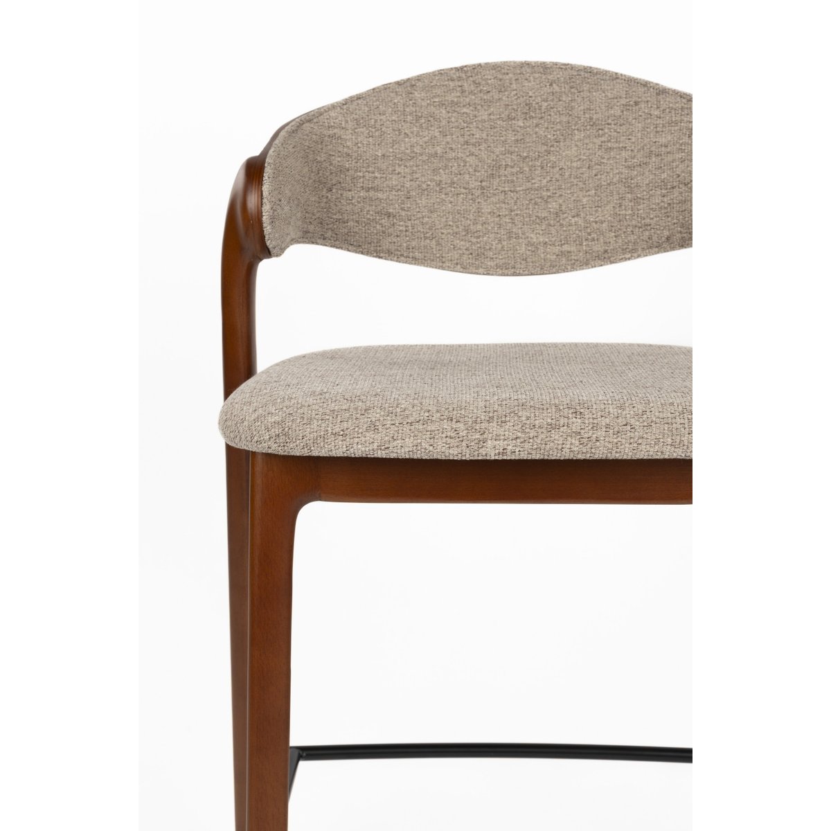 Tabouret design en tissu (lot de 2) , BABINGTON marron, DUTCHBONE