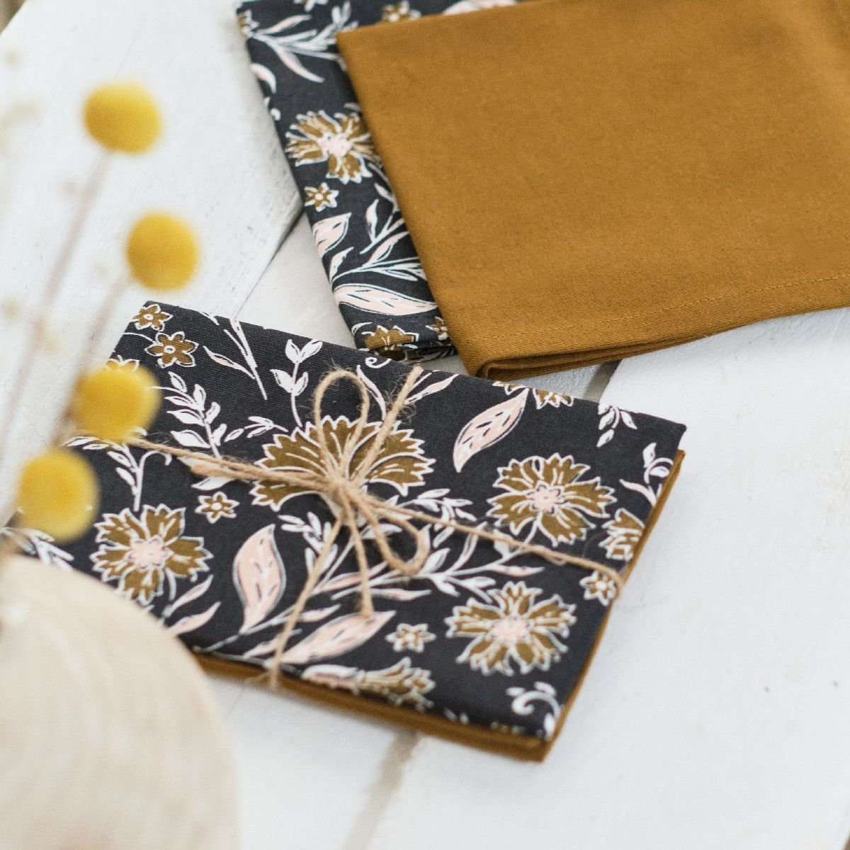 Lot de 2 serviettes de table bicolore INDIES JAIPUR bronze, TODAY