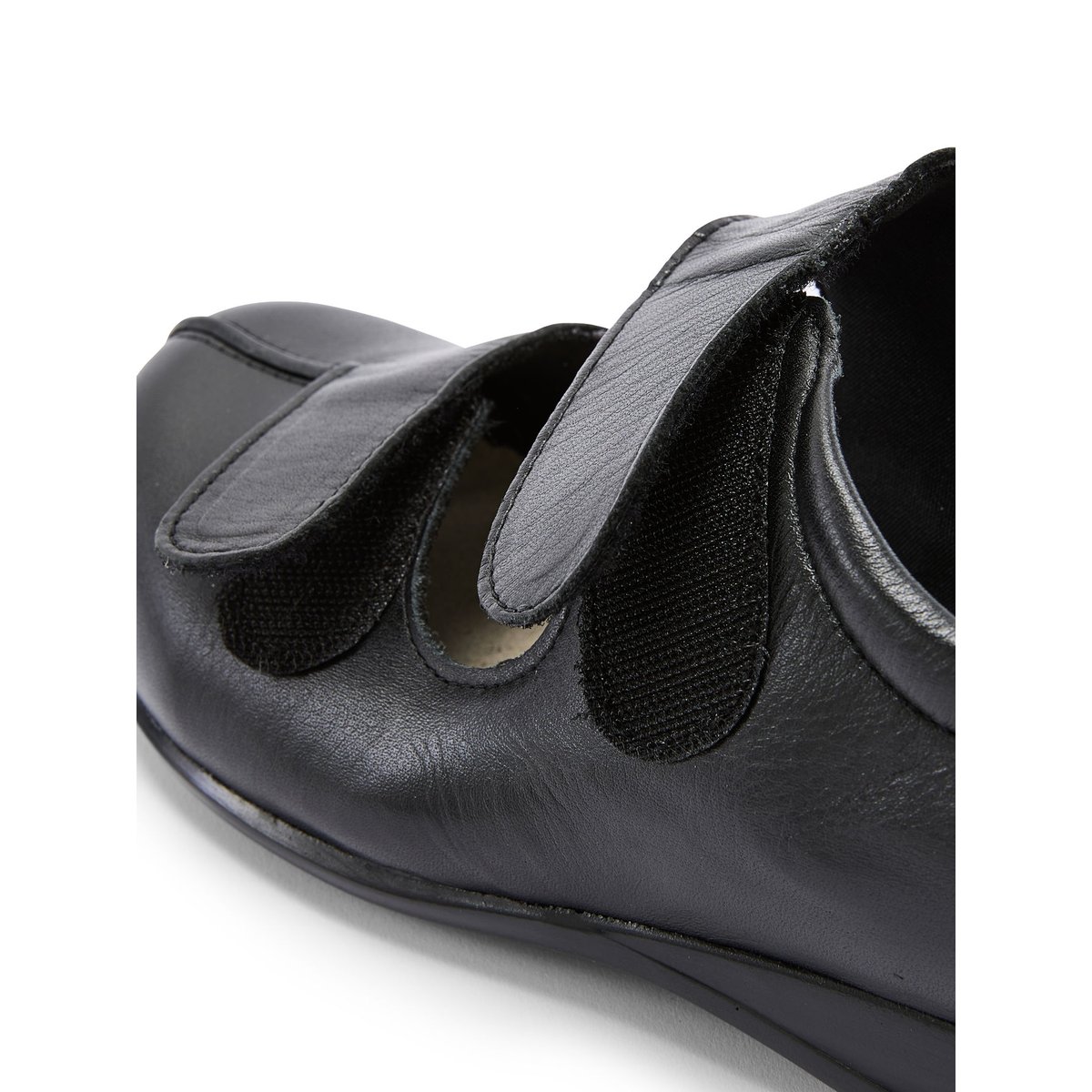 Derbies cuir pour pieds ultra-sensibles noir, PEDICONFORT