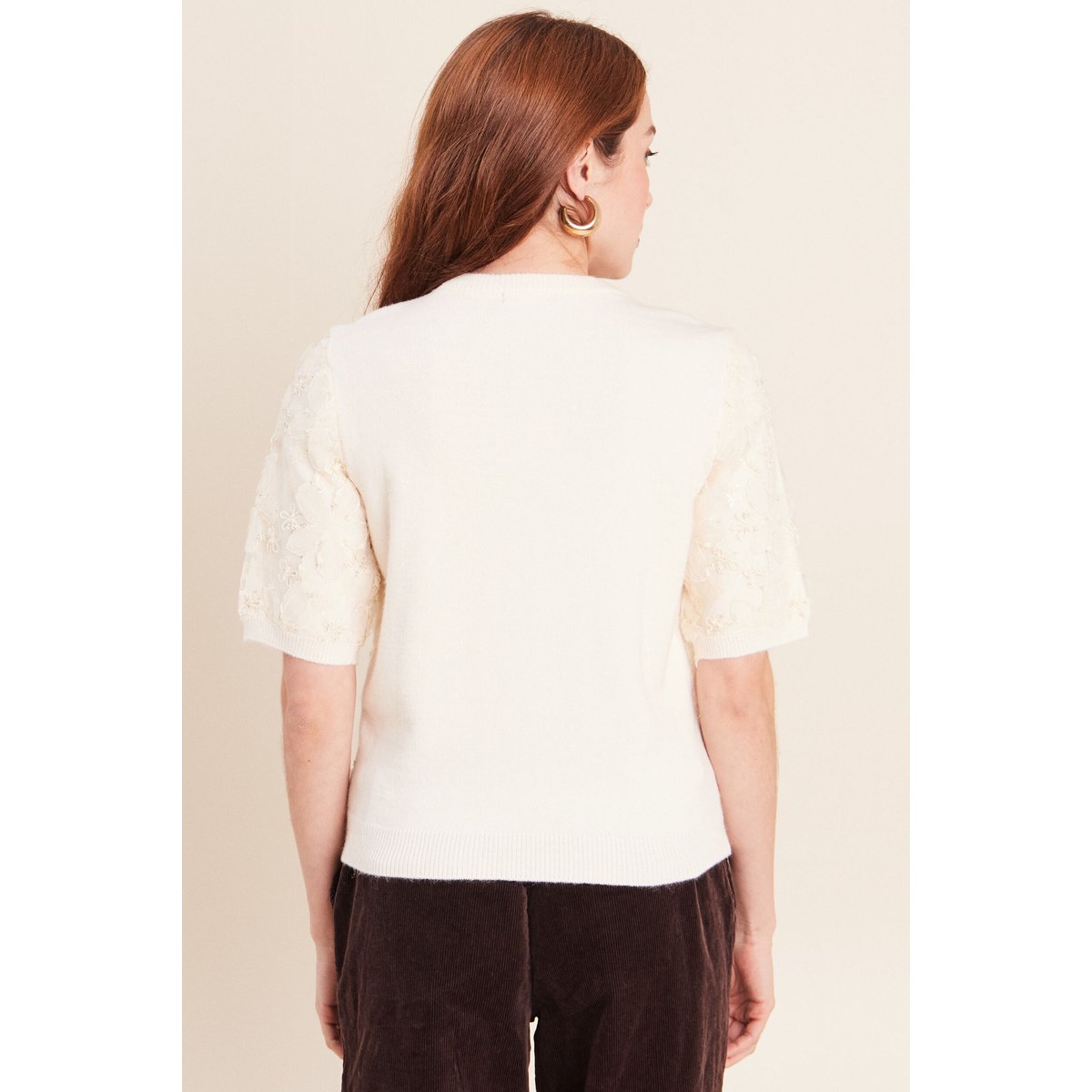 Pull col rond ecru, BREAL