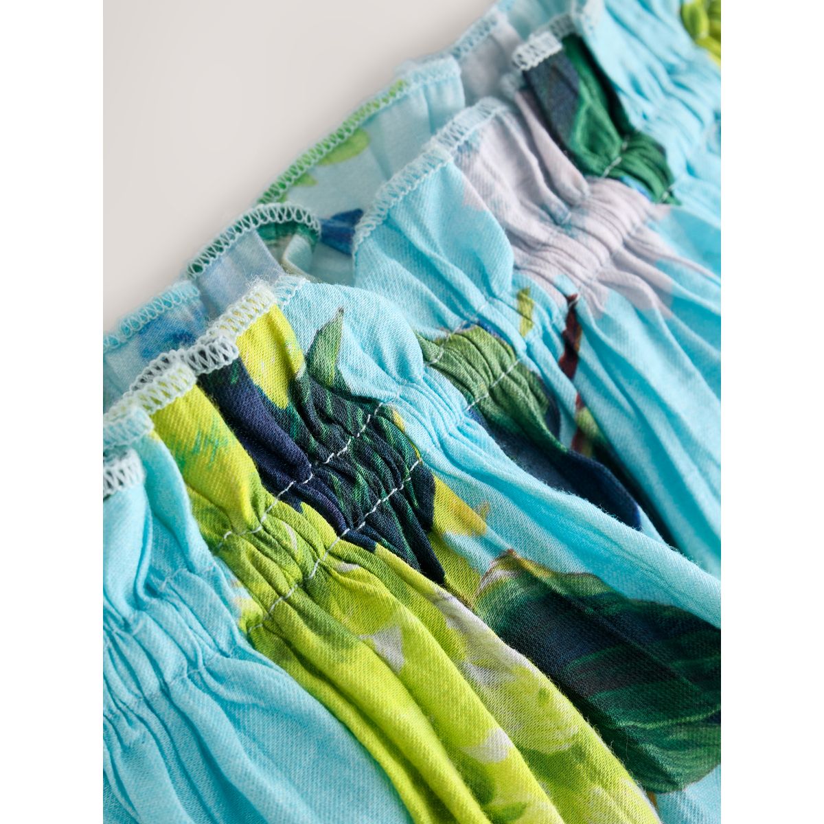 Combi-short bandeau à ourlet boule bleu turquoise/lime floral, NEXT