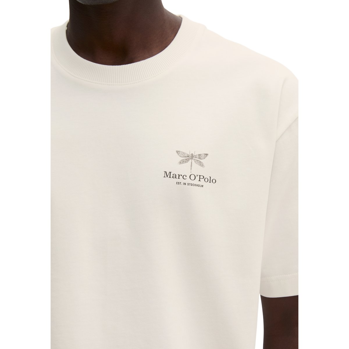 T-shirt loose avec impression dans le dos blanc naturel, MARC O'POLO