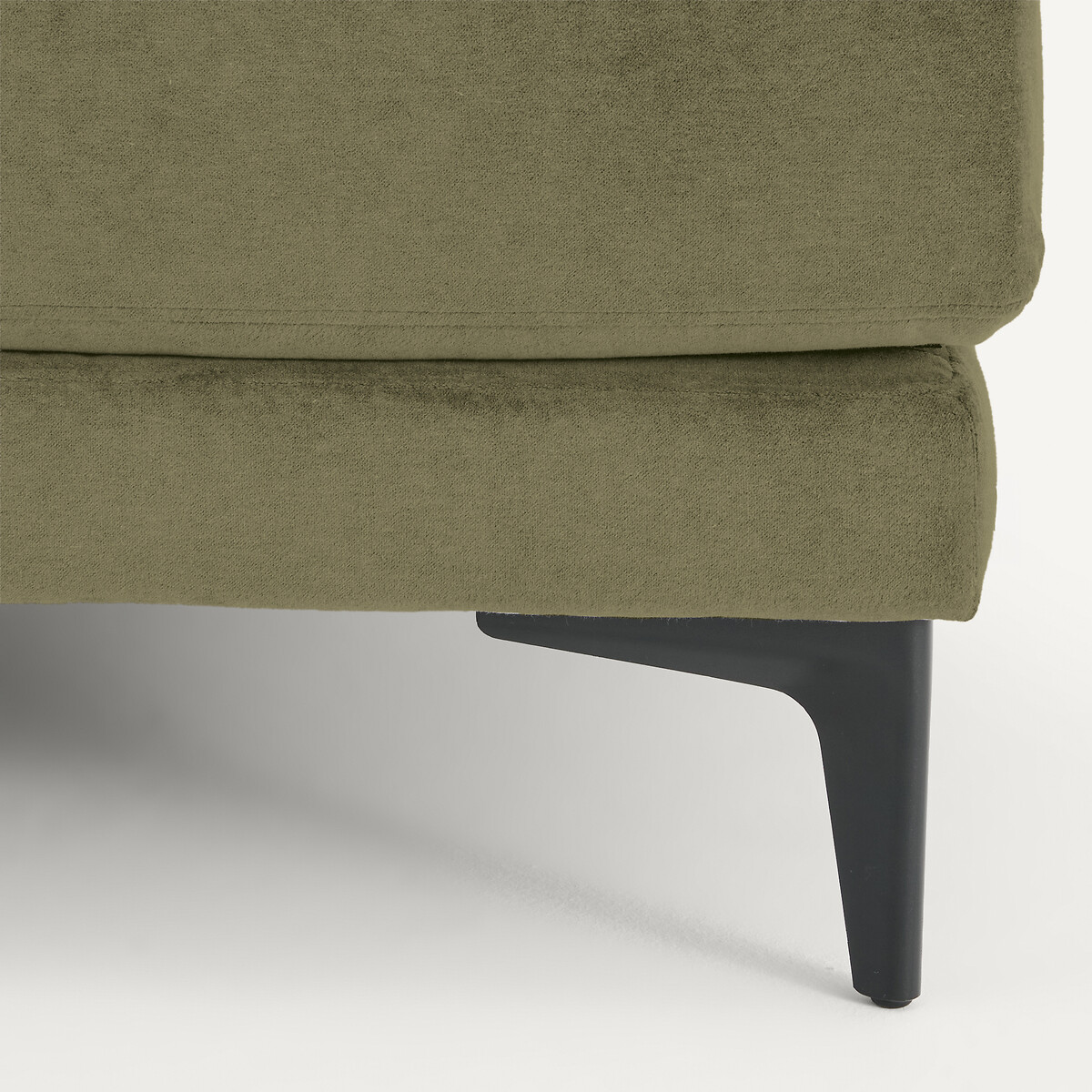 Repose-pieds avec plateau, en velours stone, MODERNISTE vert mousse, EMMANUEL GALLINA X AM.PM