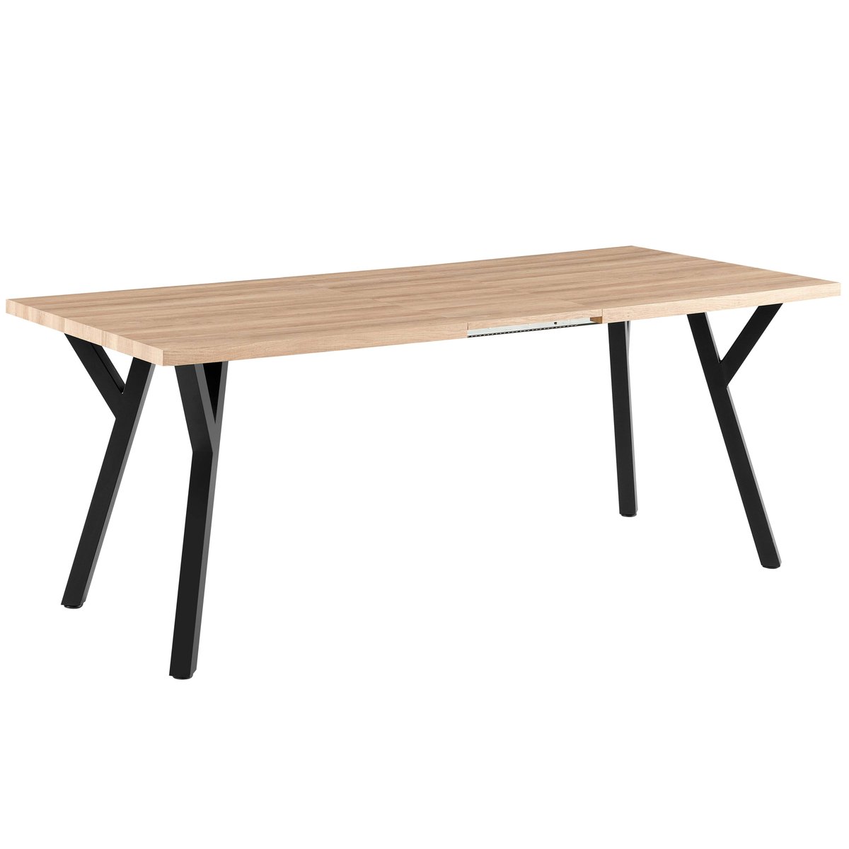 Table à manger extensible 160/240 cm en MDF décor mélaminé, BEATRIX marron, OVIALA