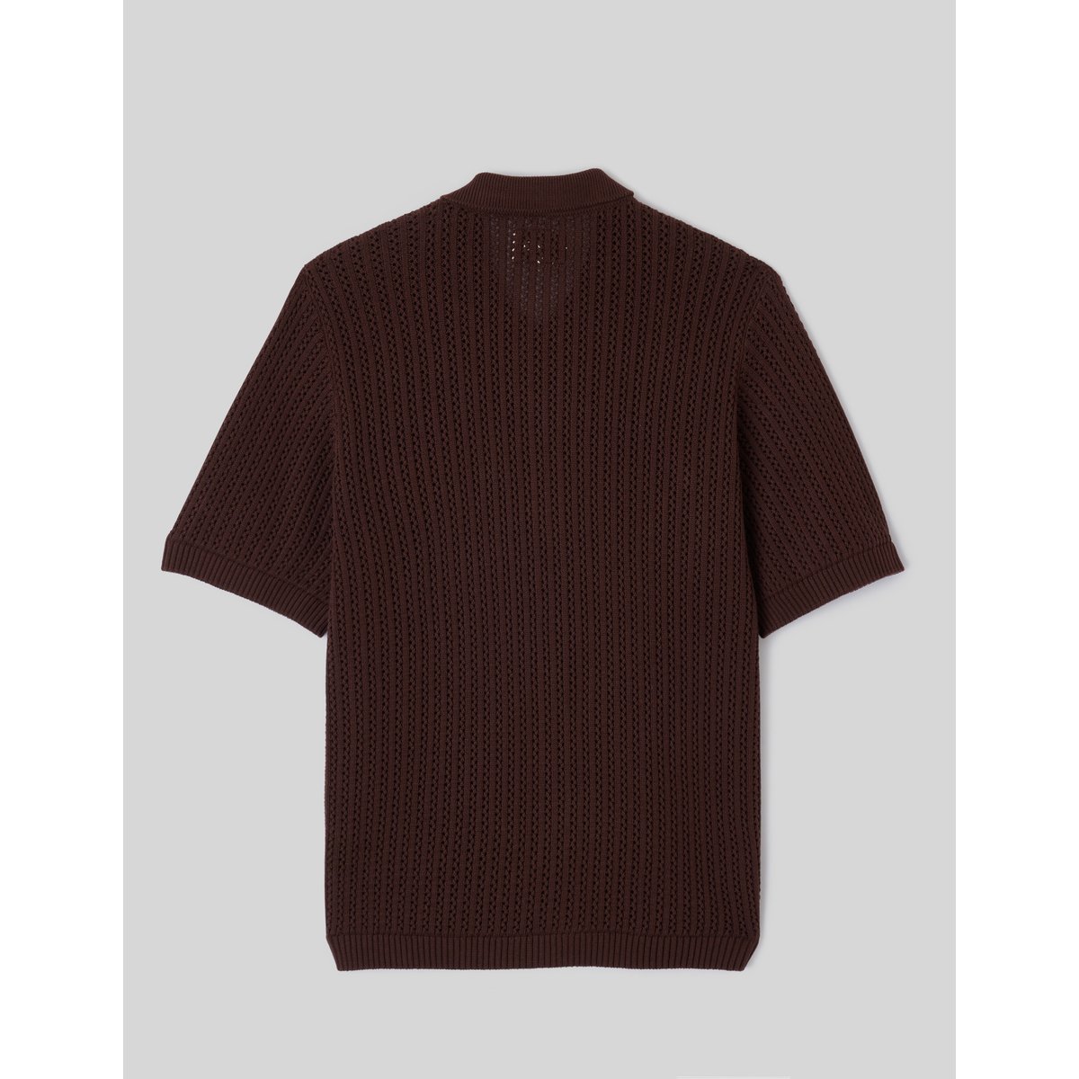 Chemise manches courtes tricot marron foncée, BZB