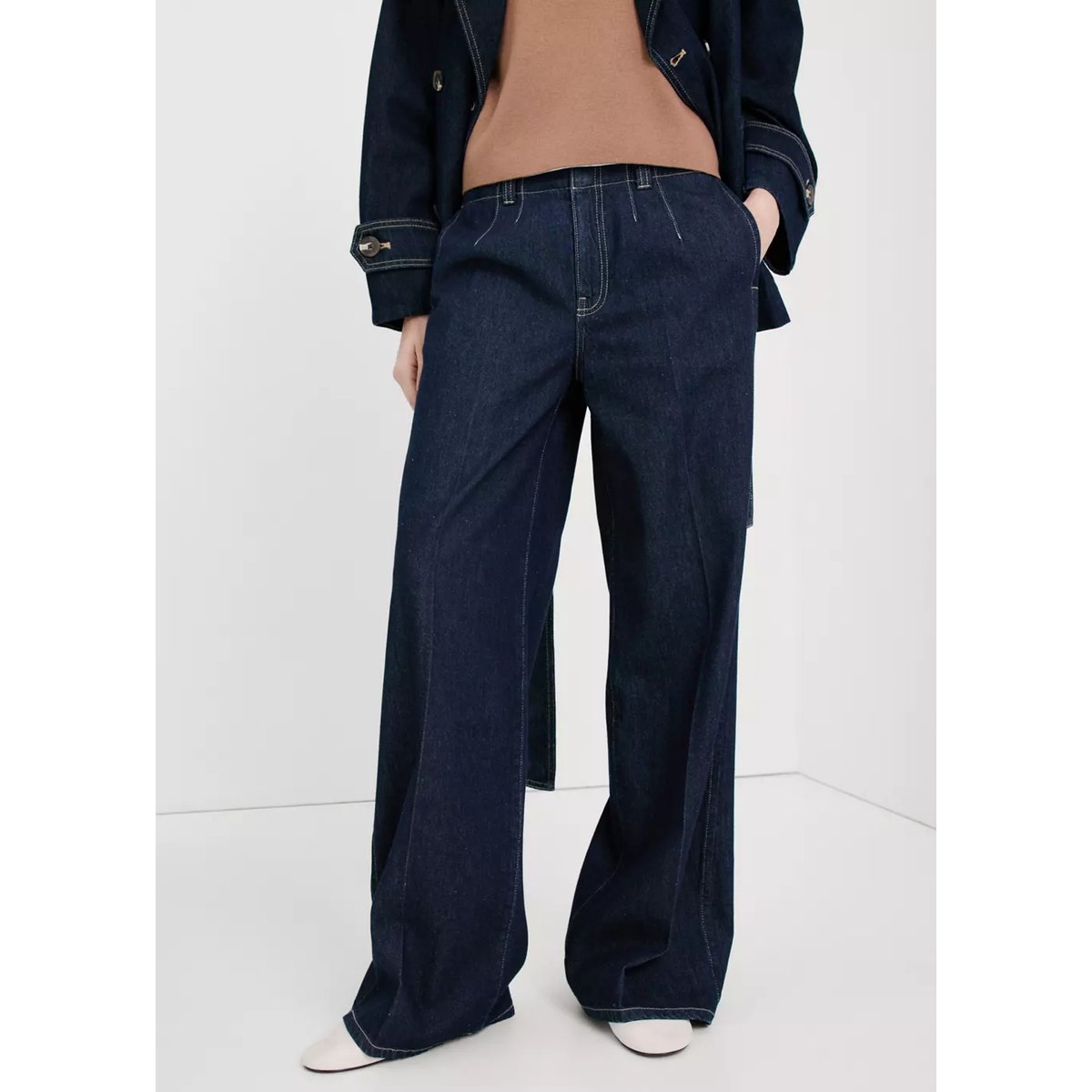 Jean large taille normale bleu, MANGO