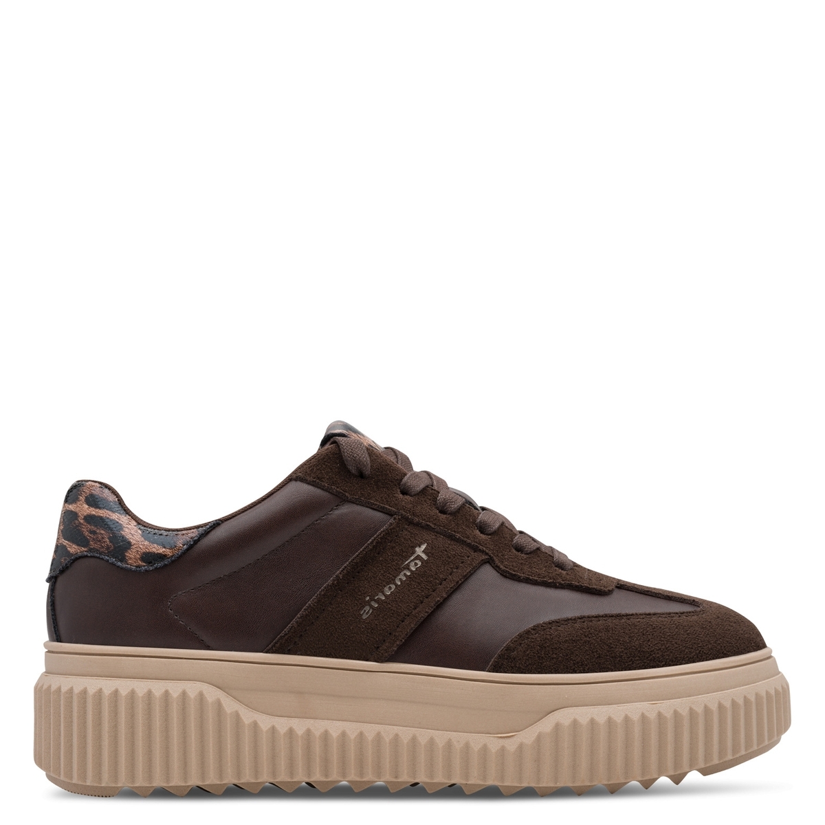 Basket à talon marron mocca combiné, TAMARIS