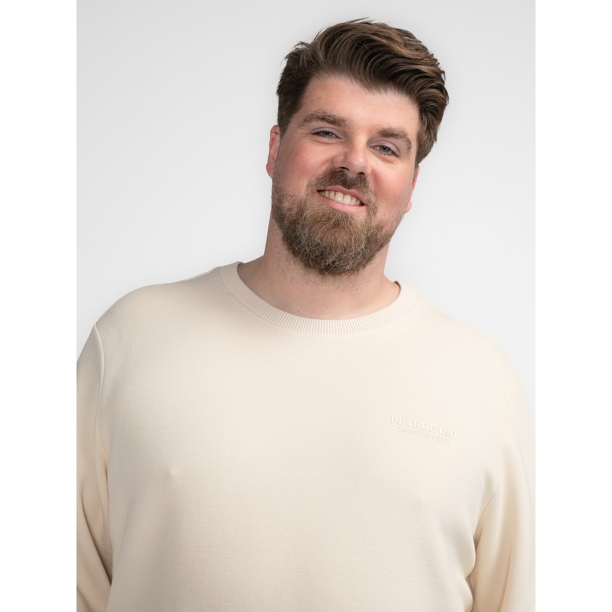 Sweat à décontracté plus size kavik marron ecru, PETROL INDUSTRIES