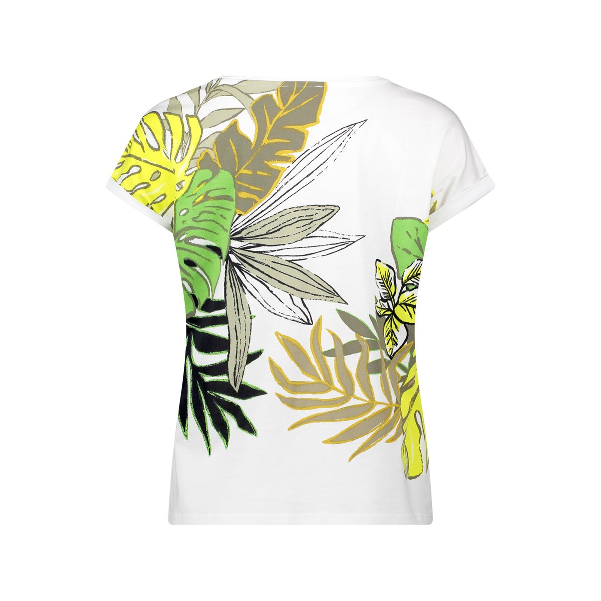 T-shirt à revers au bas des manches white/green, BETTY BARCLAY