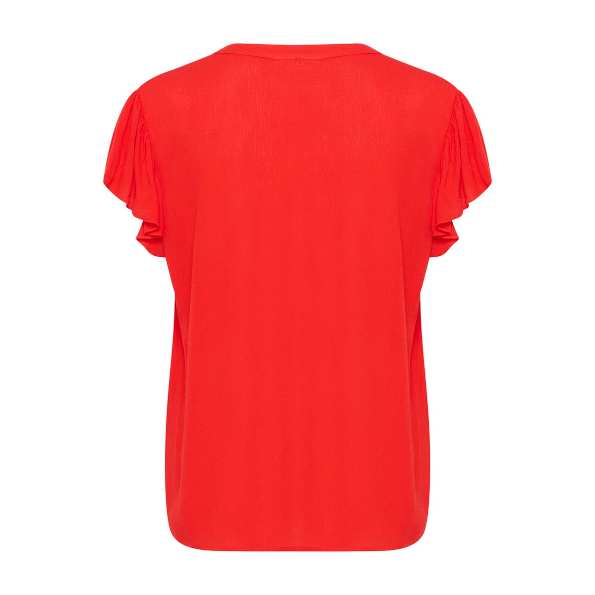 Blouse with short sleeve rouge flame scarlet, CREAM