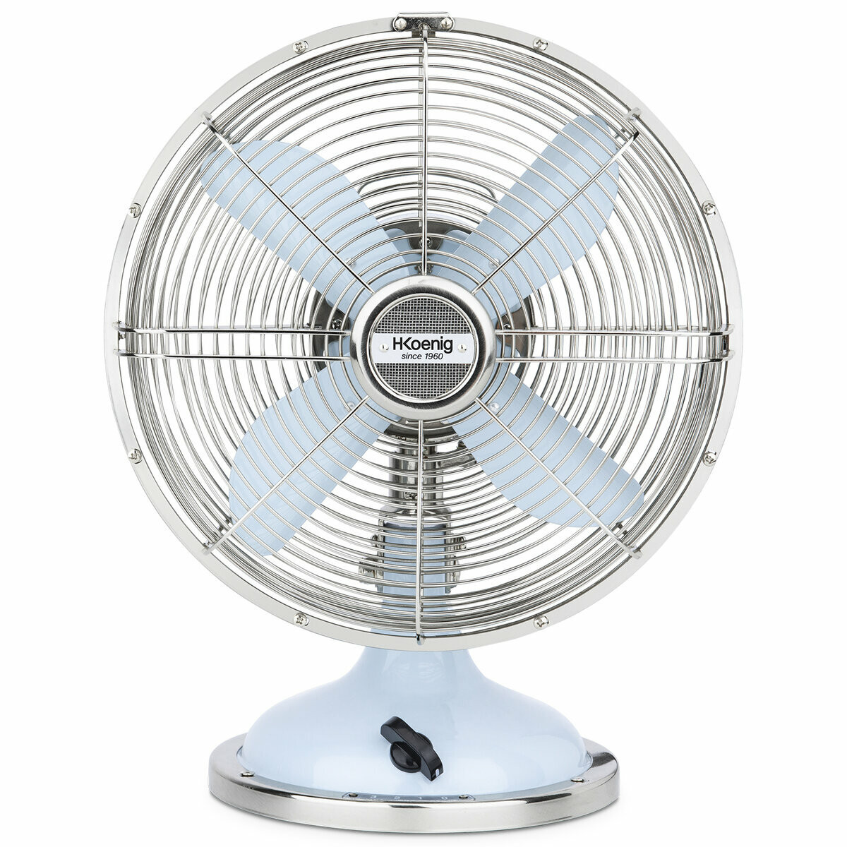 ventilateur design métal - joe50 bleu, H.KOENIG