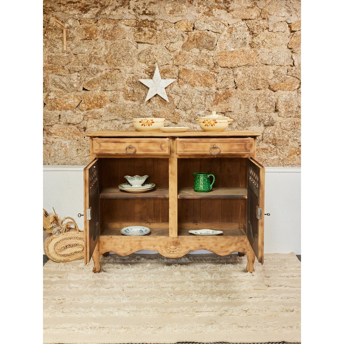 Buffet en bois Gilbert N°1643 - Bon état bois clair, DEBONGOUT