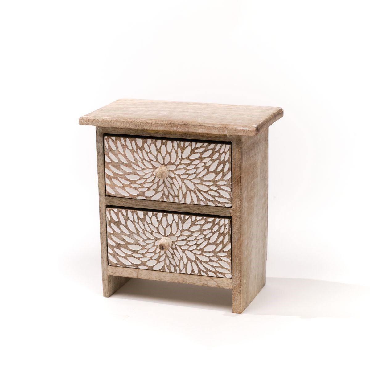 Rangement à tiroirs motif devant bois MANGO WOOD beige, FACTORY