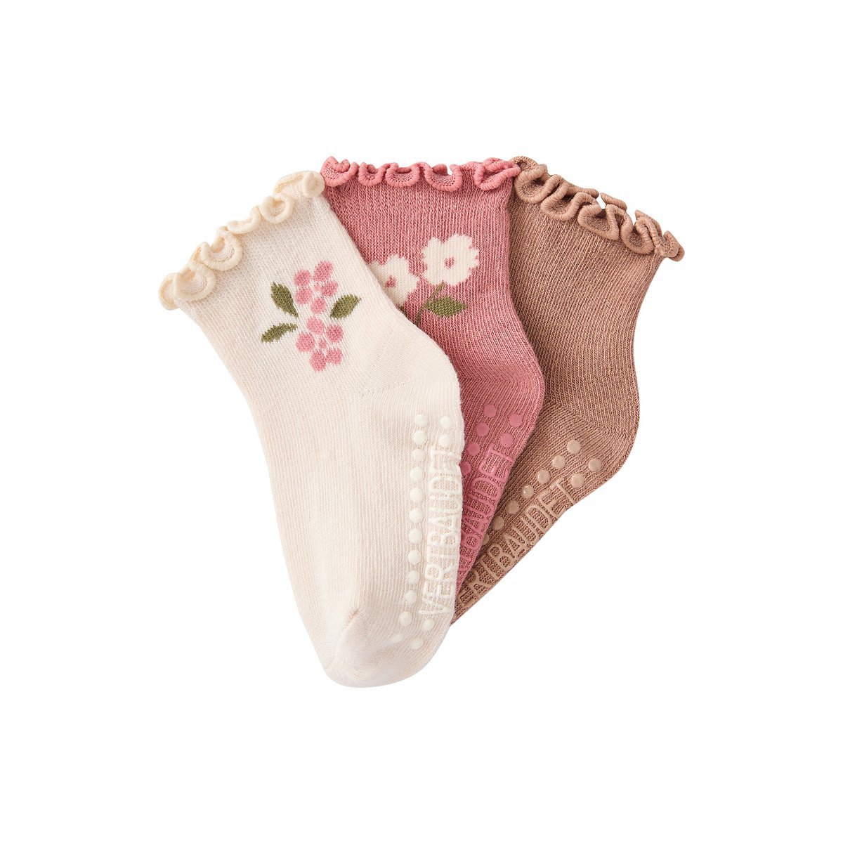 Lot de 3 chaussettes bois de rose, VERTBAUDET