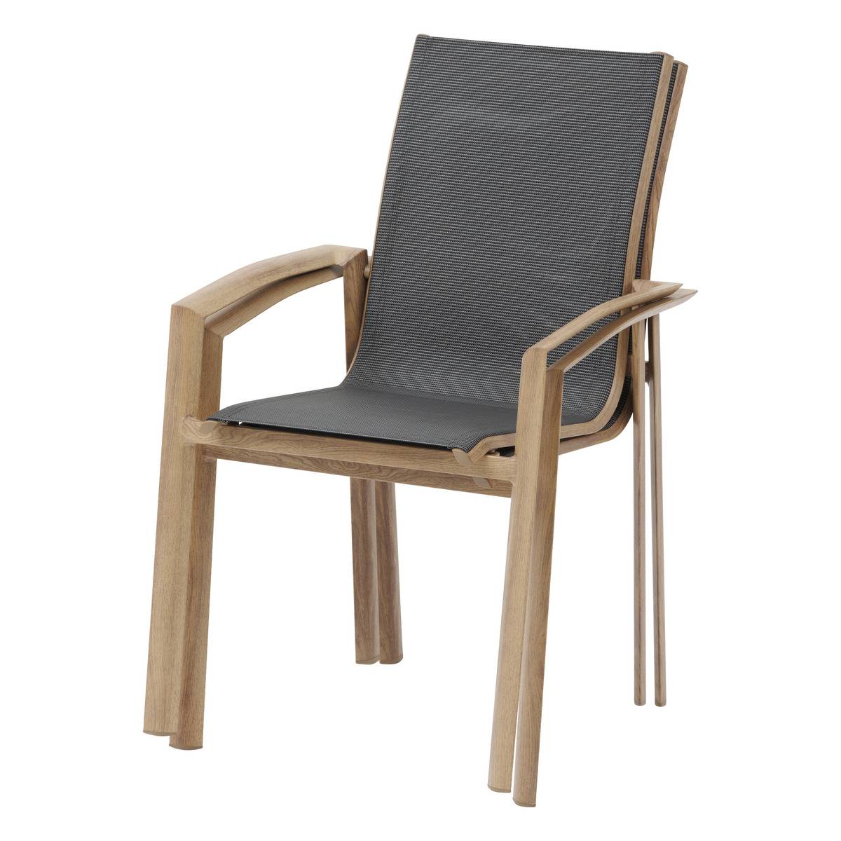 Fauteuil de jardin empilable AXANT gris poivre, HESPERIDE