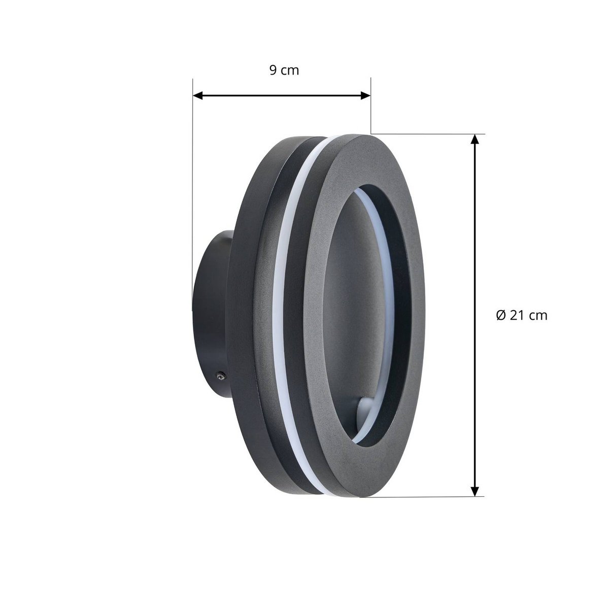 Applique extérieure en aluminium moderneLED noir, LINDBY