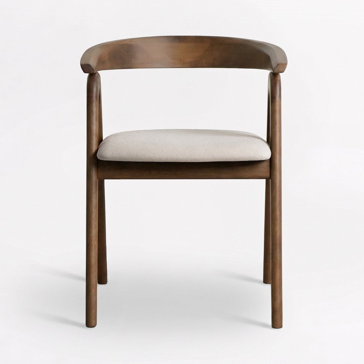 Chaise en bois d'hévéa et tissu - HAWA marron, MAISON PAVANE
