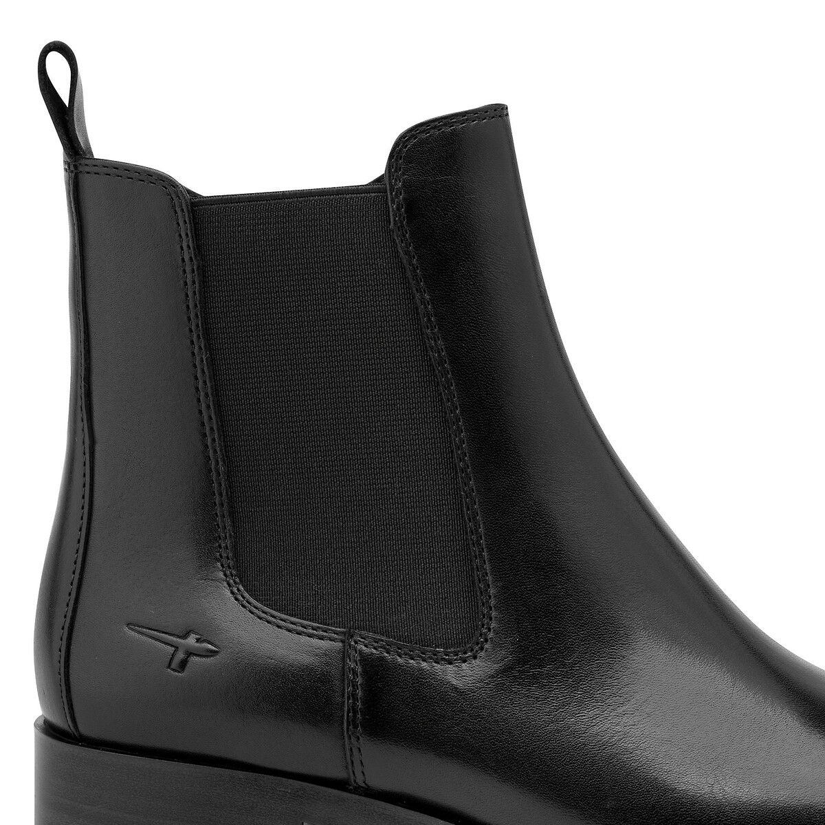 Bottines chelsea en cuir noir, TAMARIS