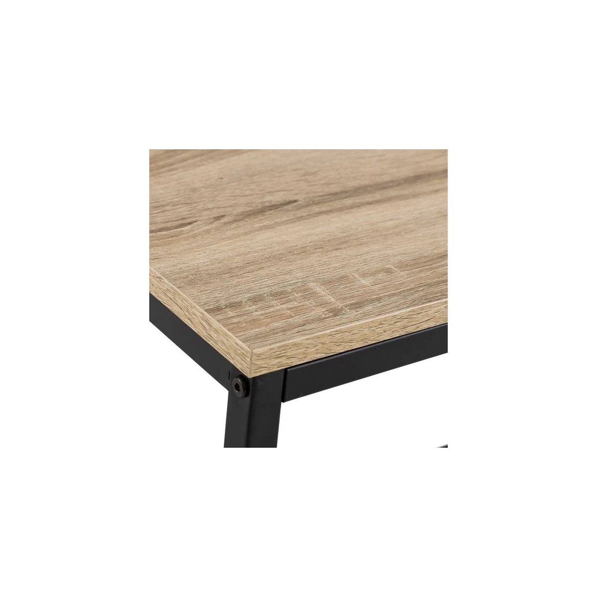 Table Basse Rectangulaire Bois MDF et Métal Noir bois, WADIGA