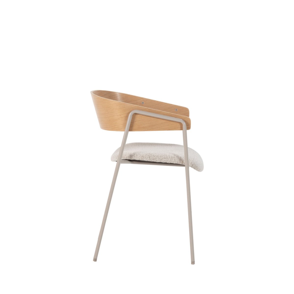 Lot de 2 fauteuils de table en tissu, bois et métal- OPNA beige, DRAWER